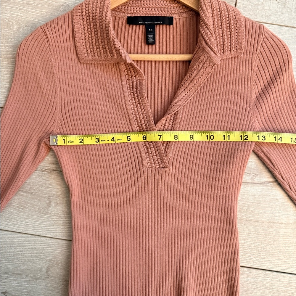 WHBM Ribbed Knit Top in Rose Pink - Picture 4 of 5